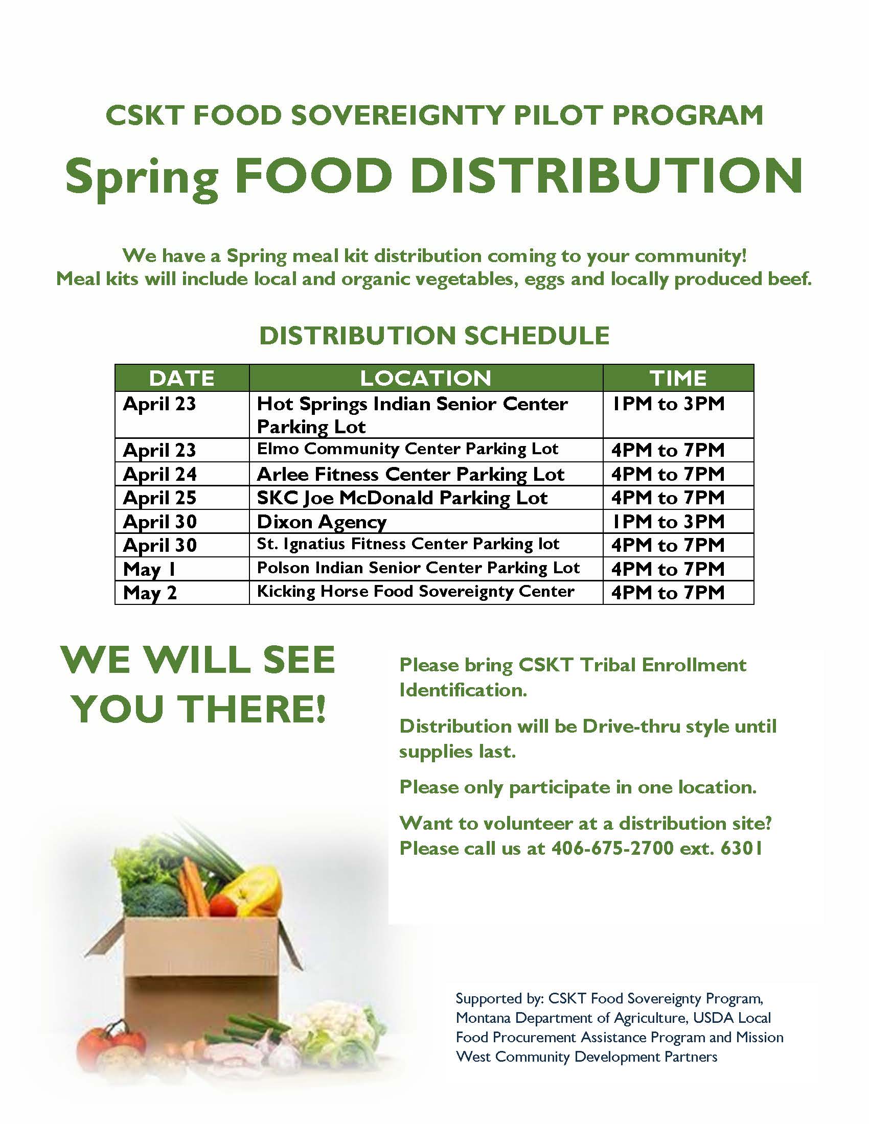Spring 2024 Food Box Distribution flyer